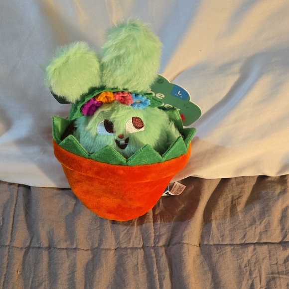 Bark Other - BarkBox Green Plush Cactus in Orange Pot with Floral Details